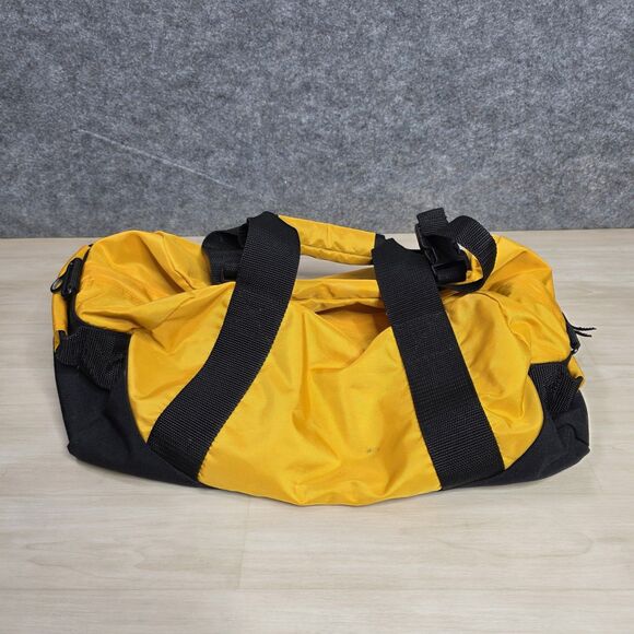 L.L. Bean Duffle Bag Yellow Black Nylon Travel Gym Tote - Picture 4 of 7